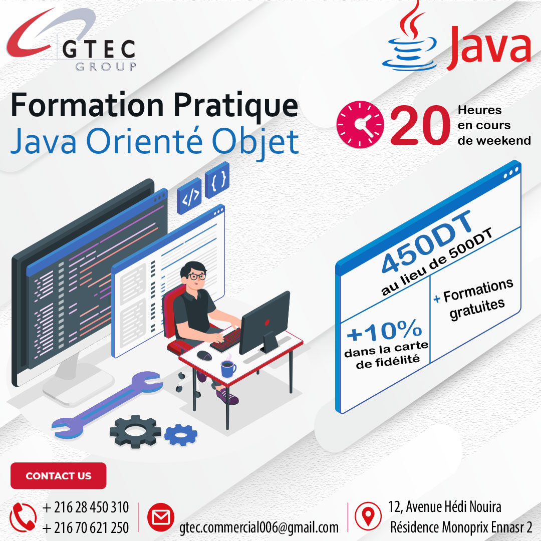 Ariana Ville Cite Ennasr 2 En groupe Autre Formation en java orient objet