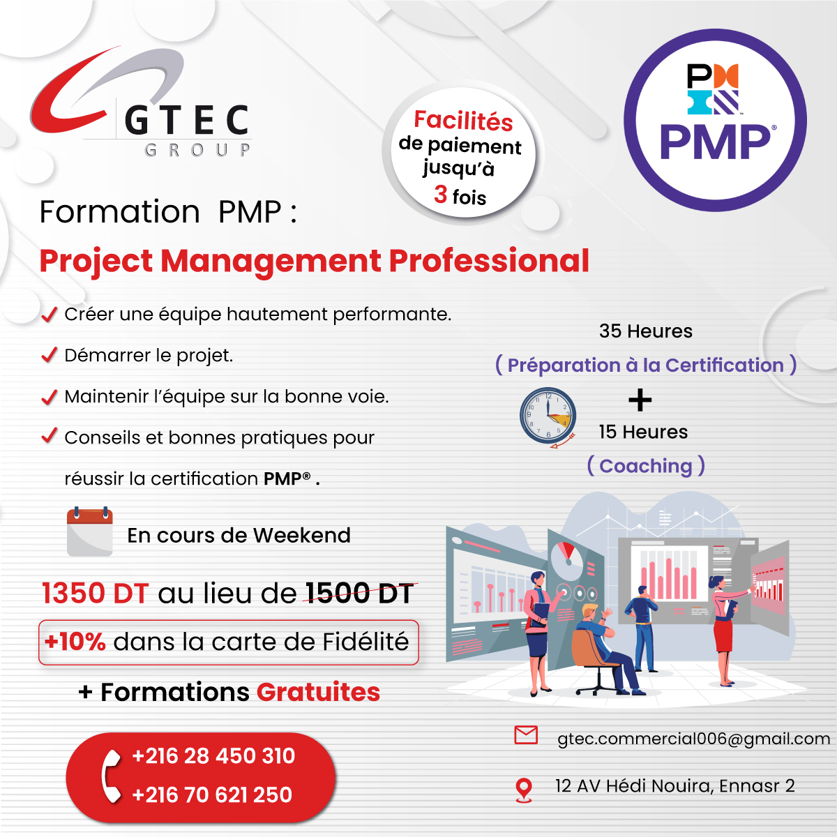 Ariana Ville Cite Ennasr 2 En groupe Autre Formation pmp project mangement professional